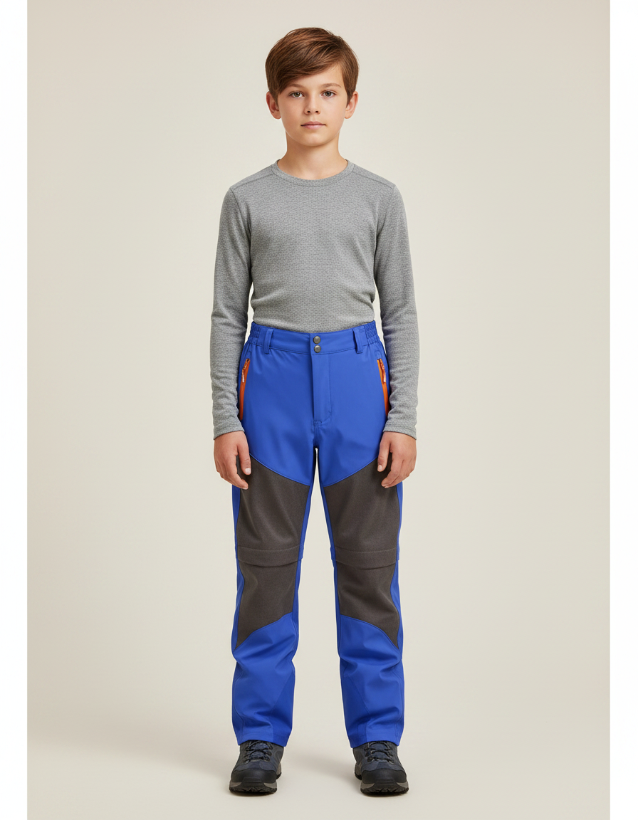 Pantalon De Pluie Bleu Imperméable Enfant Randonnée - Polyester