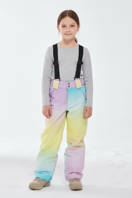 Pantalon De Pluie Dégradé Enfant Imperméable Ski Hiver - Multicolore Polyester