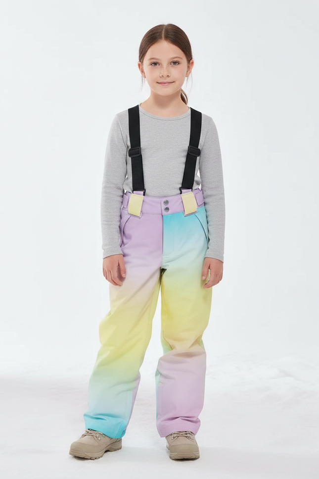 Pantalon De Pluie Dégradé Enfant Imperméable Ski Hiver - Multicolore Polyester