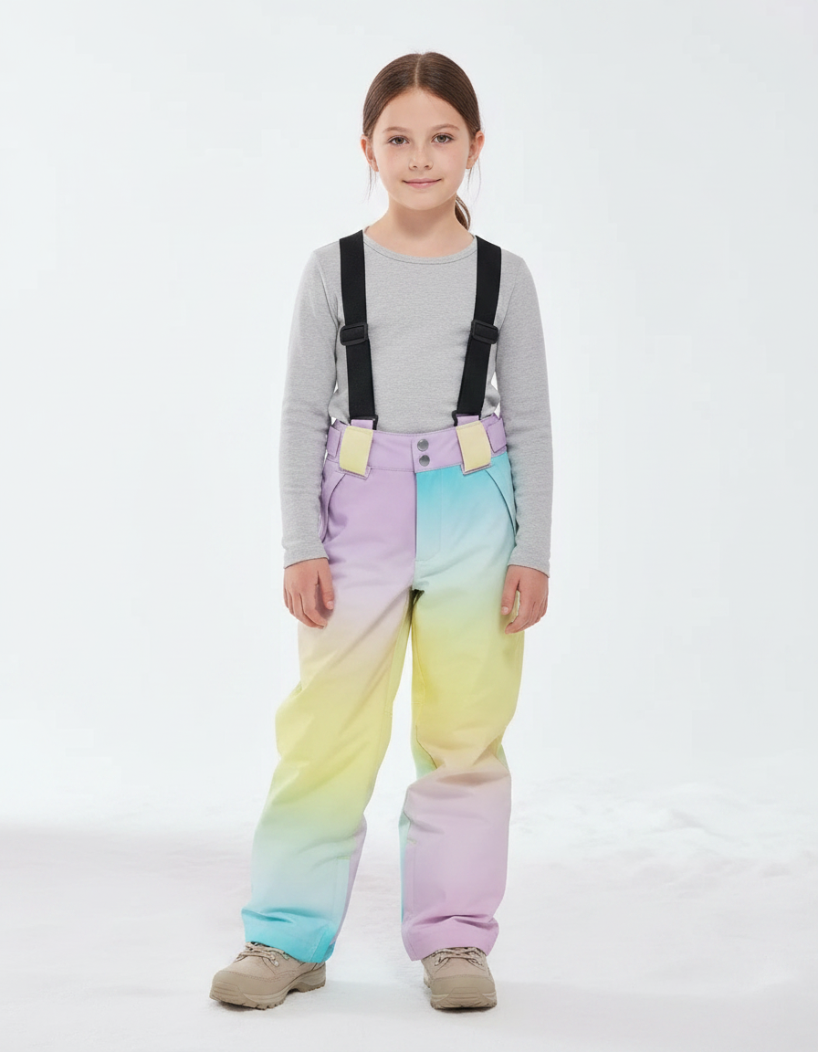 Pantalon De Pluie Dégradé Enfant Imperméable Ski Hiver - Multicolore Polyester