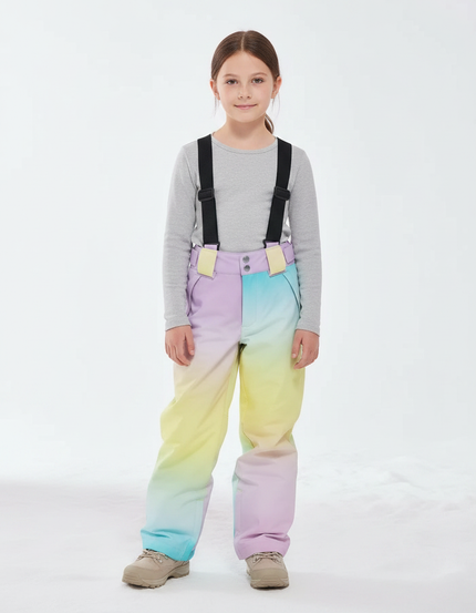 Pantalon De Pluie Dégradé Enfant Imperméable Ski Hiver - Multicolore Polyester