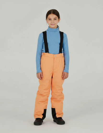 Pantalon De Pluie Orange Imperméable Enfant Ski Bretelles - Polyester