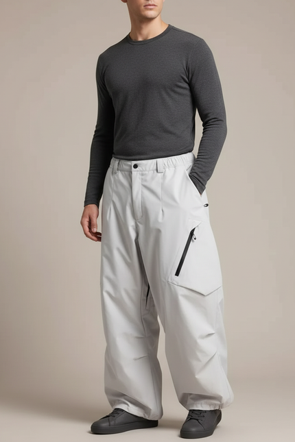 Pantalon De Pluie Gris Imperméable Ample Homme Décontracté - Polyester