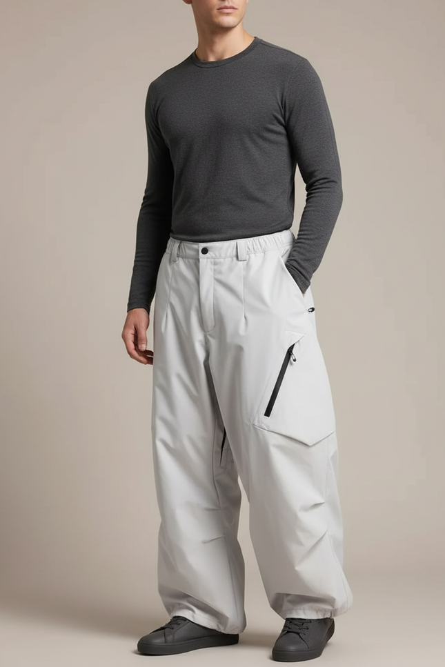 Pantalon De Pluie Gris Imperméable Ample Homme Décontracté - Polyester