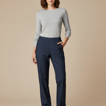 Pantalon De Pluie Femme Marine Imperméable Décontracté Léger - Polyester