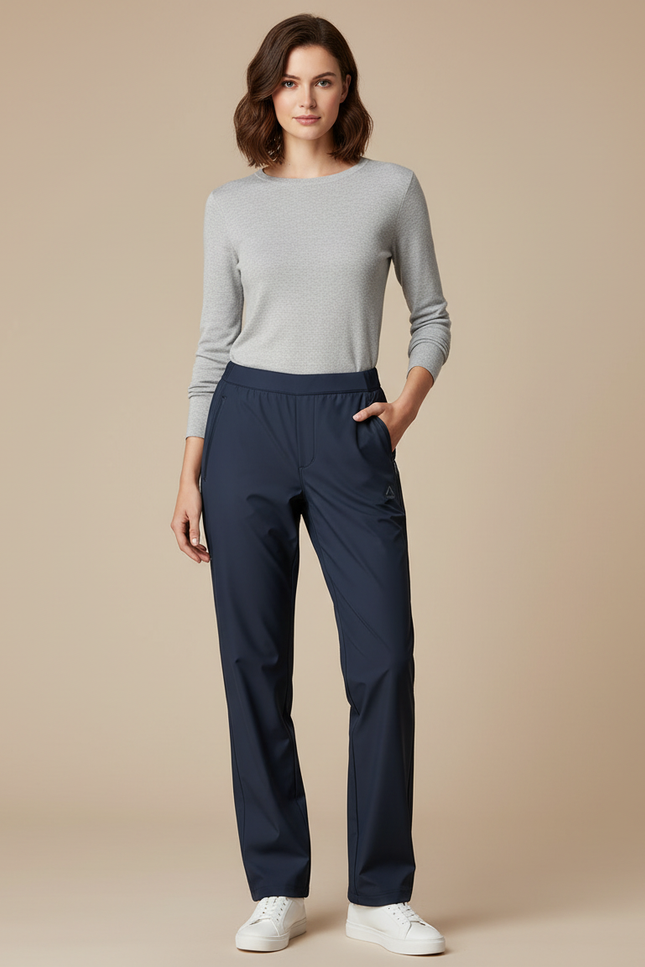 Pantalon De Pluie Femme Marine Imperméable Décontracté Léger - Polyester