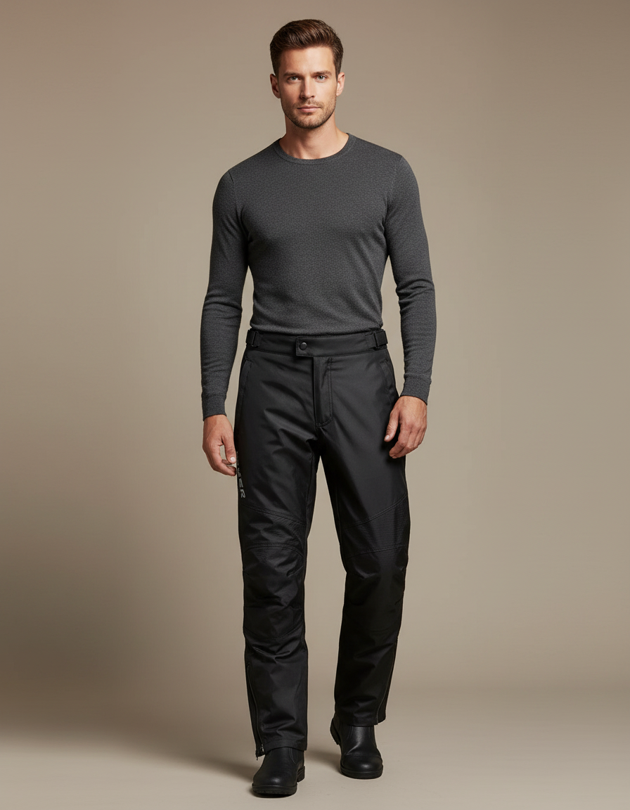Veste Pantalon De Pluie Moto - Noir Polyester