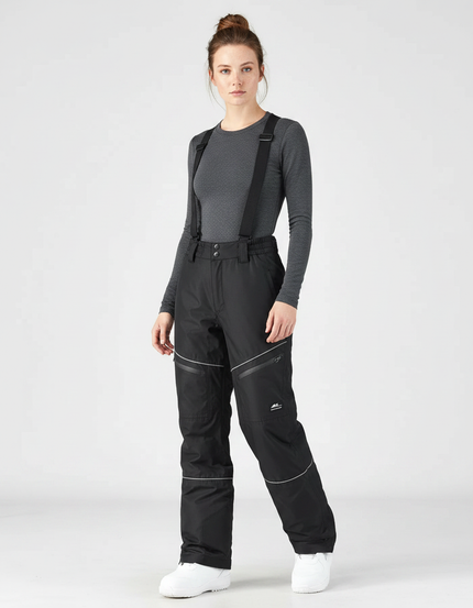 Pantalon De Pluie Noir Imperméable Bretelles Ski Femme - Polyester