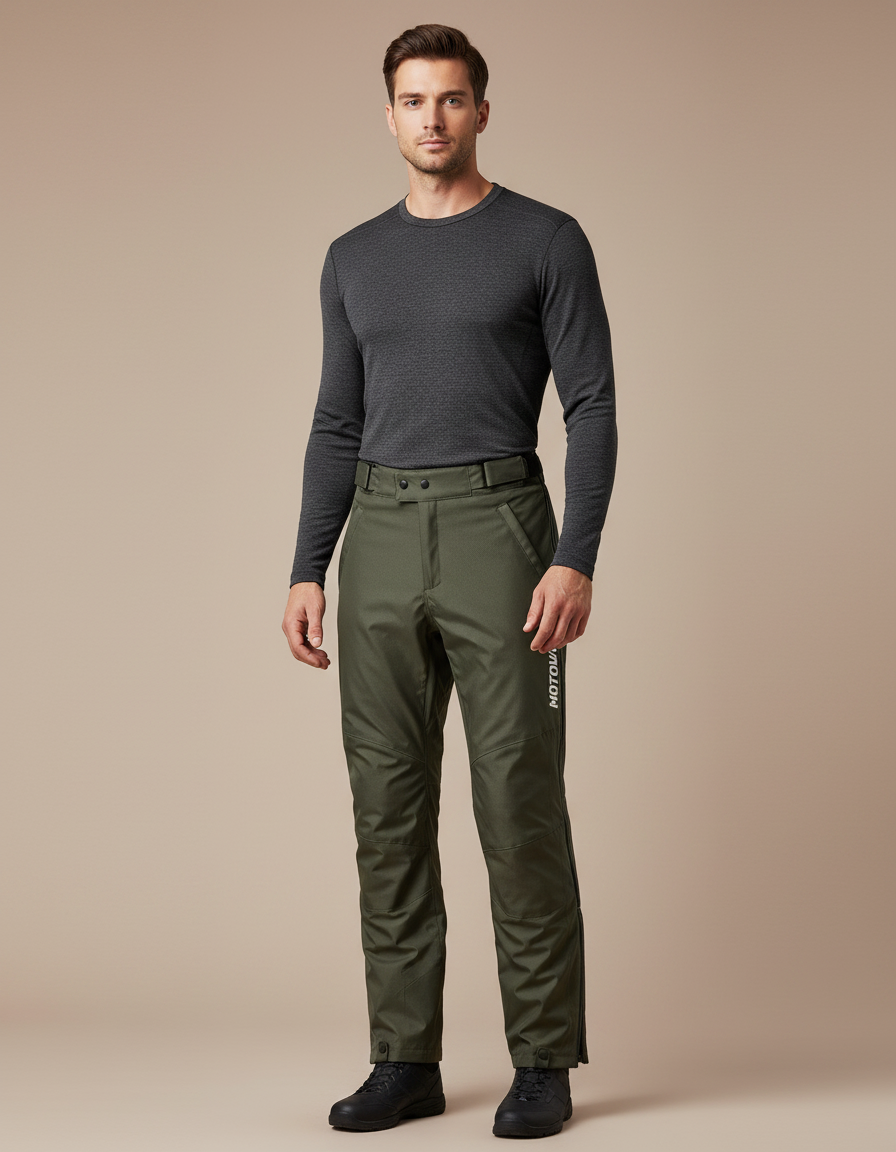 Pantalon De Pluie Vert Militaire Droit Imperméable Homme - Kaki Polyester