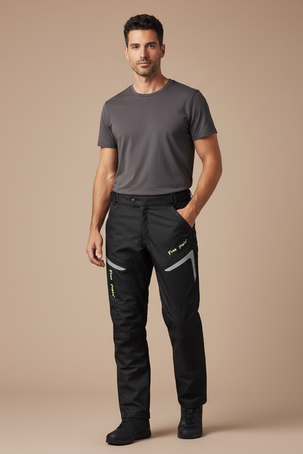 Pantalon Pluie Moto Doublure Amovible - Noir Polyester
