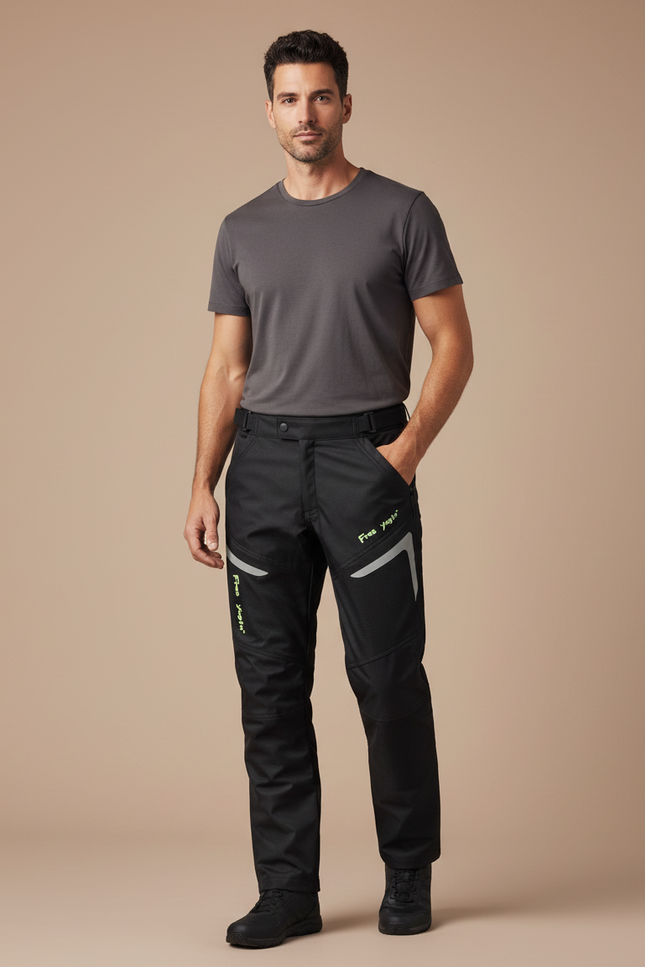 Pantalon Pluie Moto Doublure Amovible - Noir Polyester