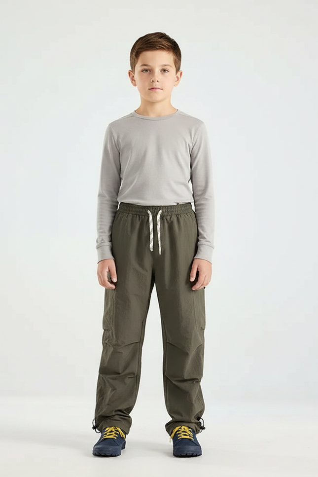 Pantalon De Pluie Kaki Ample Impermééable Enfant - Polyester