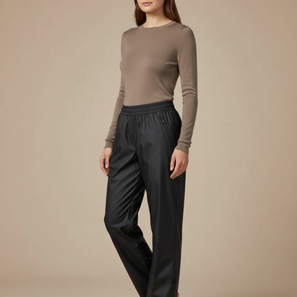 Pantalon De Pluie Noir Imperméable Décontracté Unisexe - Polyester