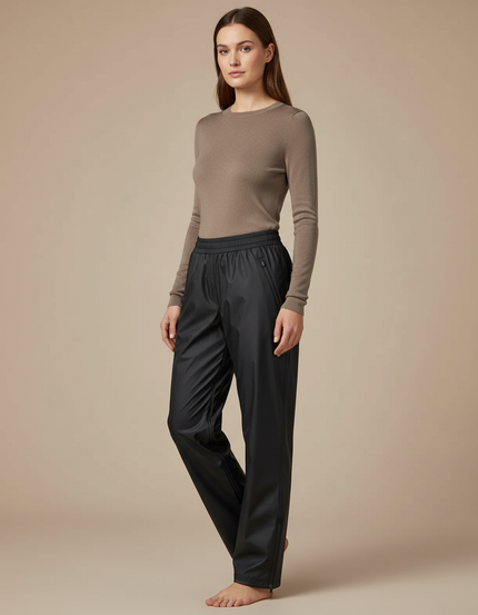 Pantalon De Pluie Noir Imperméable Décontracté Unisexe - Polyester