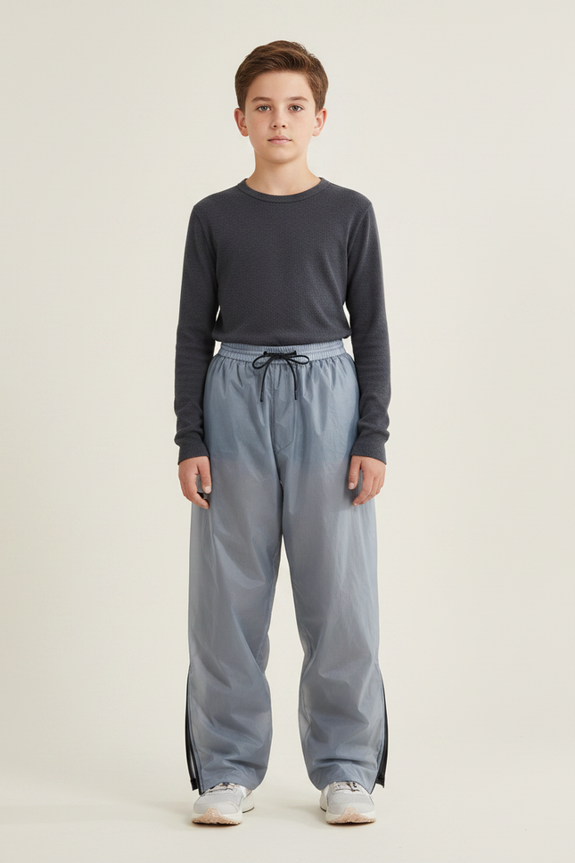 Pantalon De Pluie Gris Ample Imperméable Enfant Sport - Polyester
