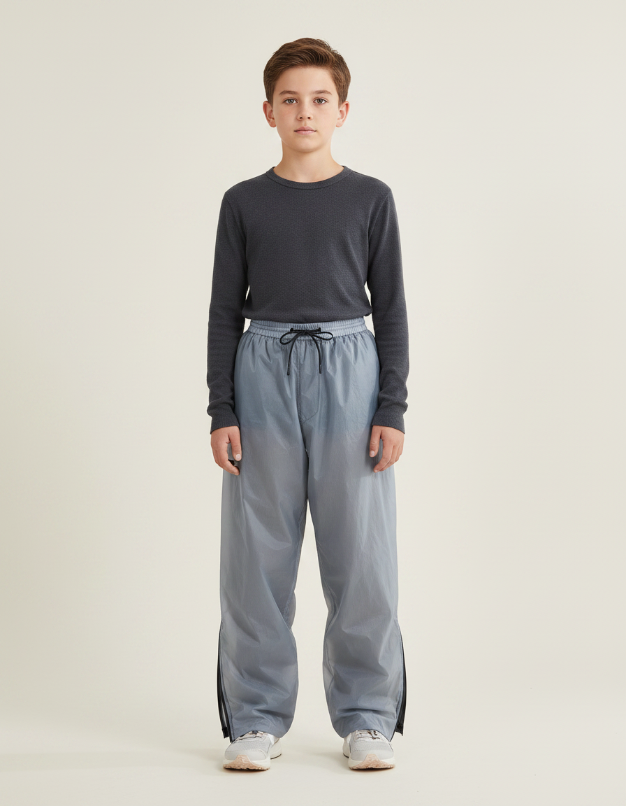 Pantalon De Pluie Gris Ample Imperméable Enfant Sport - Polyester