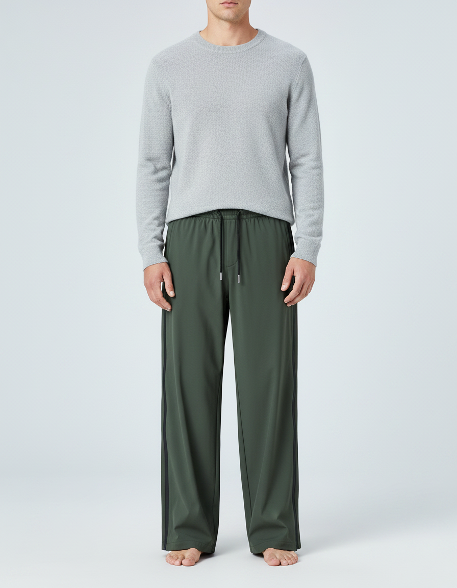 Pantalon De Pluie Vert Militaire Ample Décontracté Homme - Kaki Polyester
