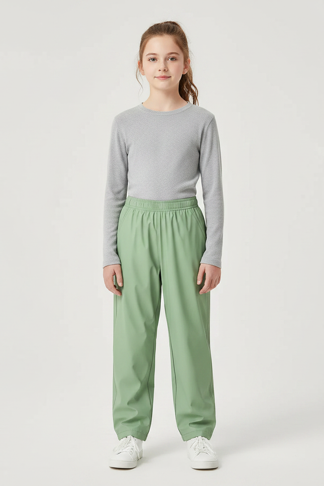Pantalon De Pluie Vert Menthe Ample Imperméable Enfant - Polyester