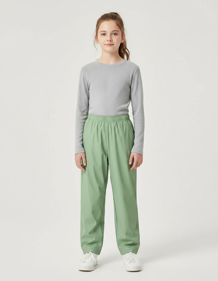 Pantalon De Pluie Vert Menthe Ample Imperméable Enfant - Polyester