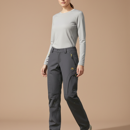 Pantalon De Pluie Gris Anthracite Chaud Softshell Femme - Polyester