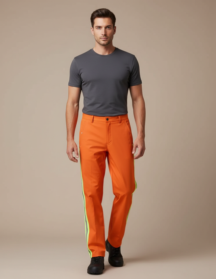 Pantalon De Pluie Orange Droit Réfléchissant Homme Travail - Polyester