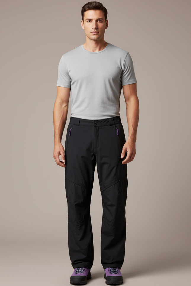 Pantalon De Pluie Noir Imperméable Randonnée Homme - Polyester