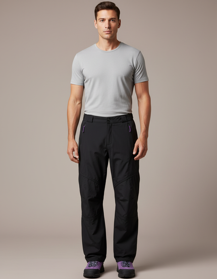 Pantalon De Pluie Noir Imperméable Randonnée Homme - Polyester