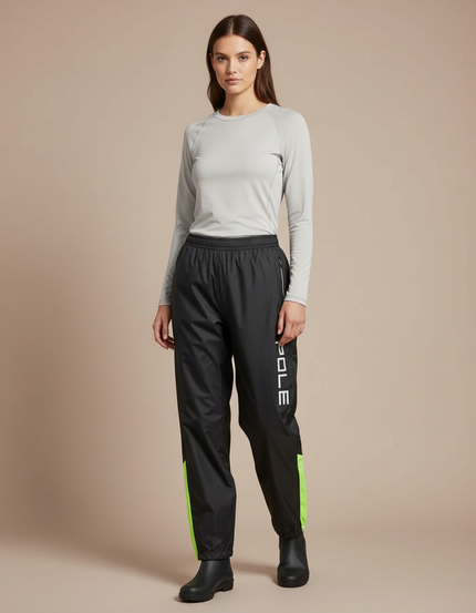 Pantalon Pluie Running Femme - Noir Polyester