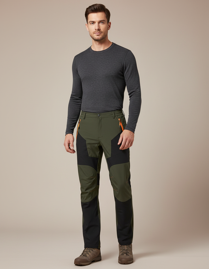 Pantalon De Pluie Vert Kaki Extensible Imperméable Randonnée - Polyester