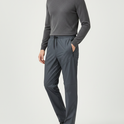 Pantalon De Pluie Gris Imperméable Décontracté Homme - Polyester