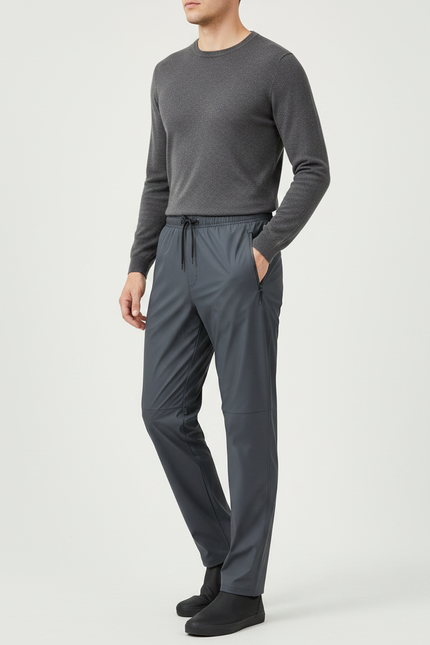 Pantalon De Pluie Gris Imperméable Décontracté Homme - Polyester