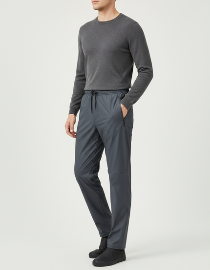 Pantalon De Pluie Gris Imperméable Décontracté Homme - Polyester