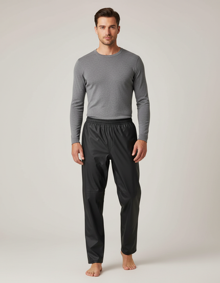 Pantalon De Pluie Noir Imperméable Classique Homme - Polyester