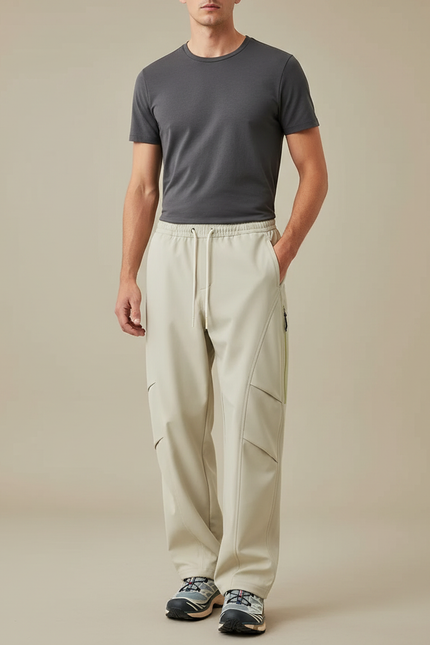 Pantalon De Pluie Beige Cargo Imperméable Homme Décontracté - Polyester