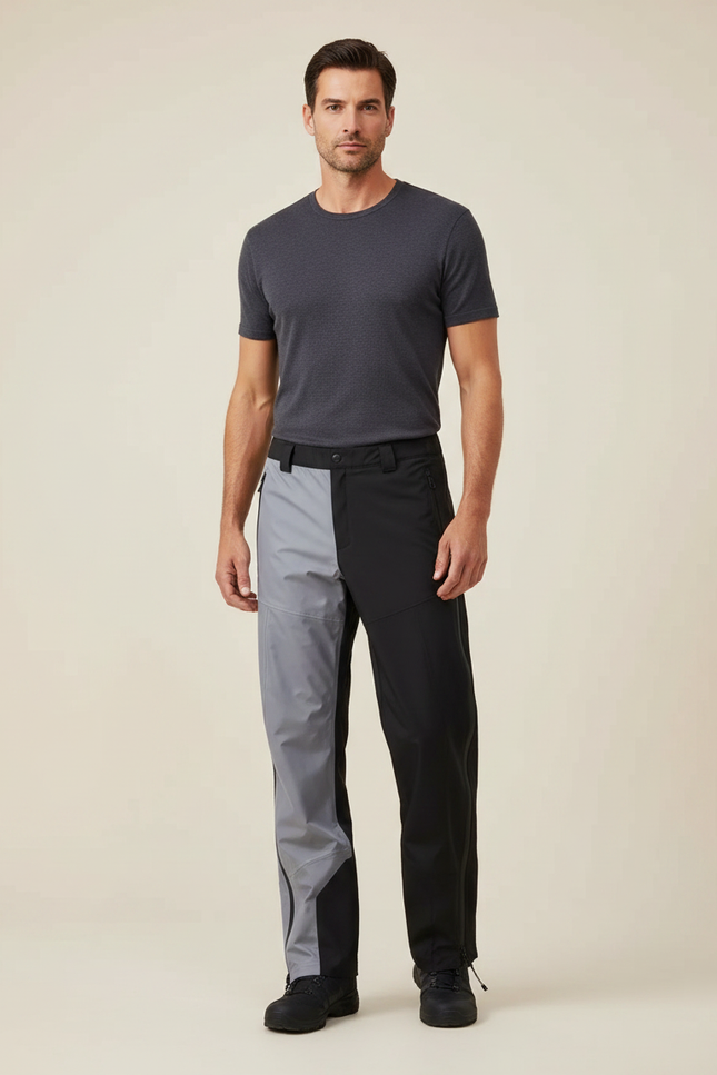 Pantalon De Pluie Bicolore Imperméable Randonnée Homme - Multicolore Polyester