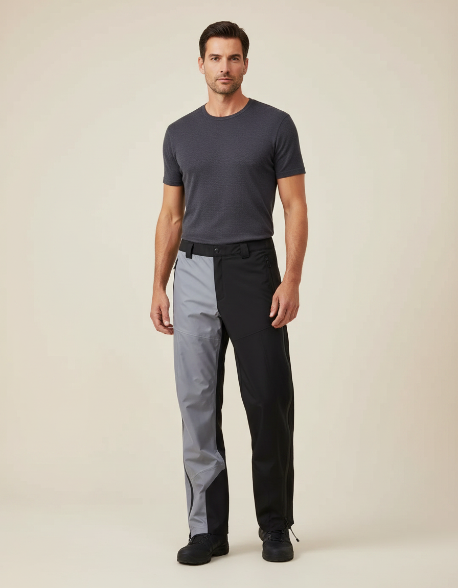 Pantalon De Pluie Bicolore Imperméable Randonnée Homme - Multicolore Polyester