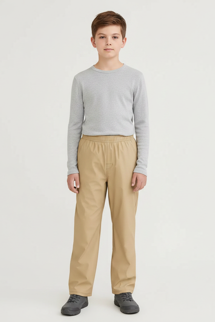 Pantalon De Pluie Beige Imperméable Enfant Décontracté - Polyester