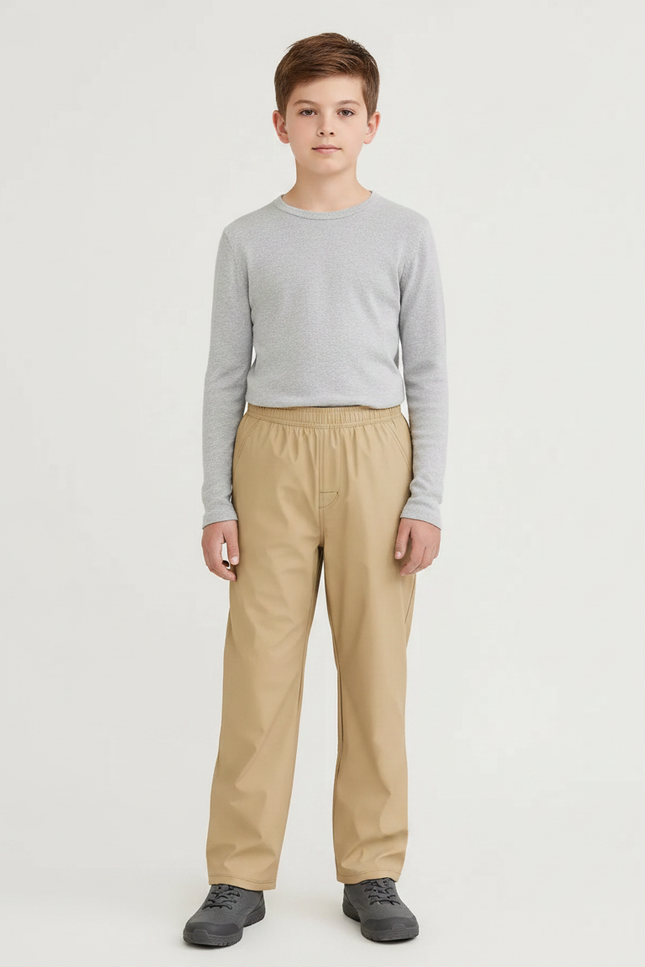 Pantalon De Pluie Beige Imperméable Enfant Décontracté - Polyester