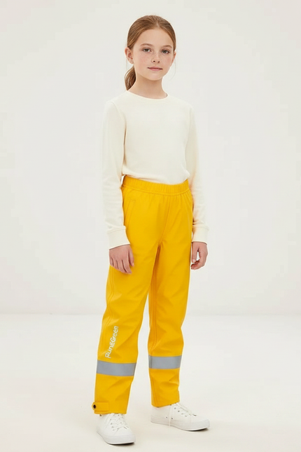 Pantalon De Pluie Jaune Imperméable Réfléchissant Ample Enfant - Polyester