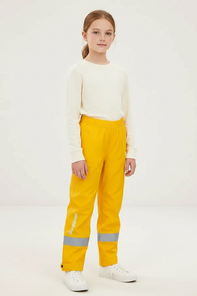 Pantalon De Pluie Jaune Imperméable Réfléchissant Ample Enfant - Polyester