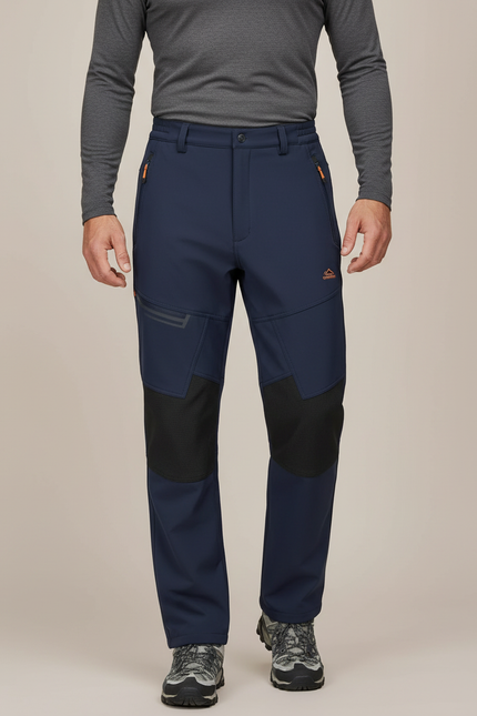 Pantalon De Pluie Bleu Marine Softshell Chaud Imperméable Homme - Polyester