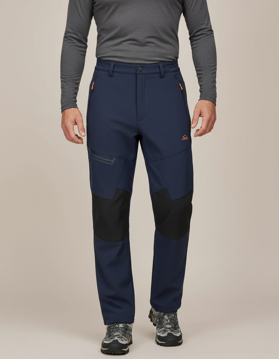 Pantalon De Pluie Bleu Marine Softshell Chaud Imperméable Homme - Polyester