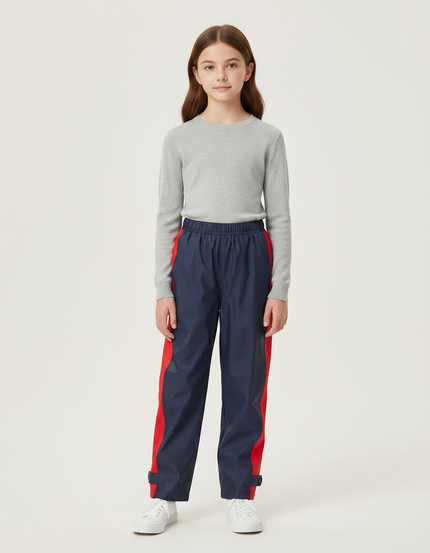 Pantalon De Pluie Bleu Marine Rouge Imperméable Enfant - Polyester