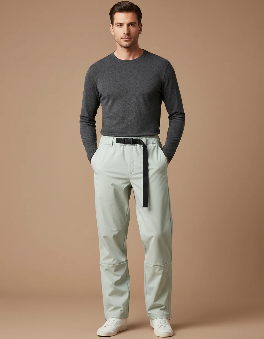 Pantalon De Pluie Vert Clair Ample Imperméable Homme - Polyester