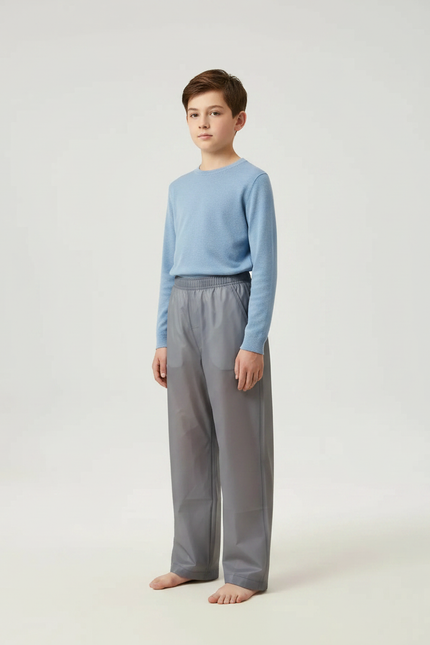 Pantalon De Pluie Gris Imperméable Ample Enfant EVA - Polyester