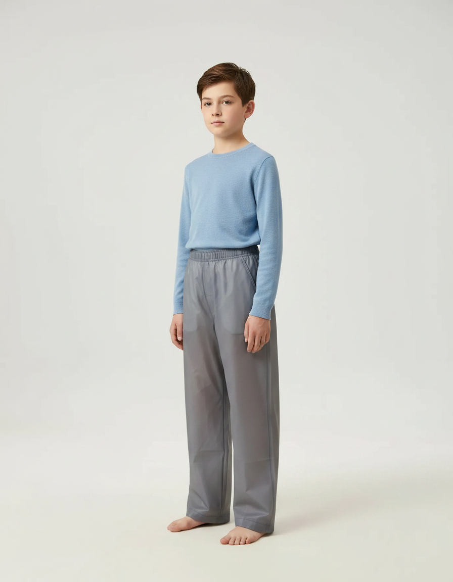 Pantalon De Pluie Gris Imperméable Ample Enfant EVA - Polyester