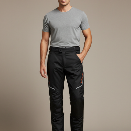Pantalon De Pluie Noir Réfléchissant Imperméable Moto Homme - Polyester