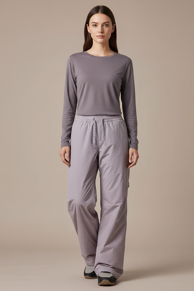 Pantalon De Pluie Gris Ample Imperméable Femme Sport - Polyester