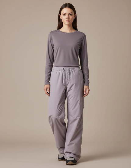Pantalon De Pluie Gris Ample Imperméable Femme Sport - Polyester