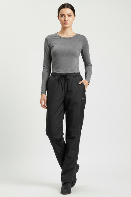 Pantalon De Pluie Noir Imperméable Unisexe Léger Sport - Polyester